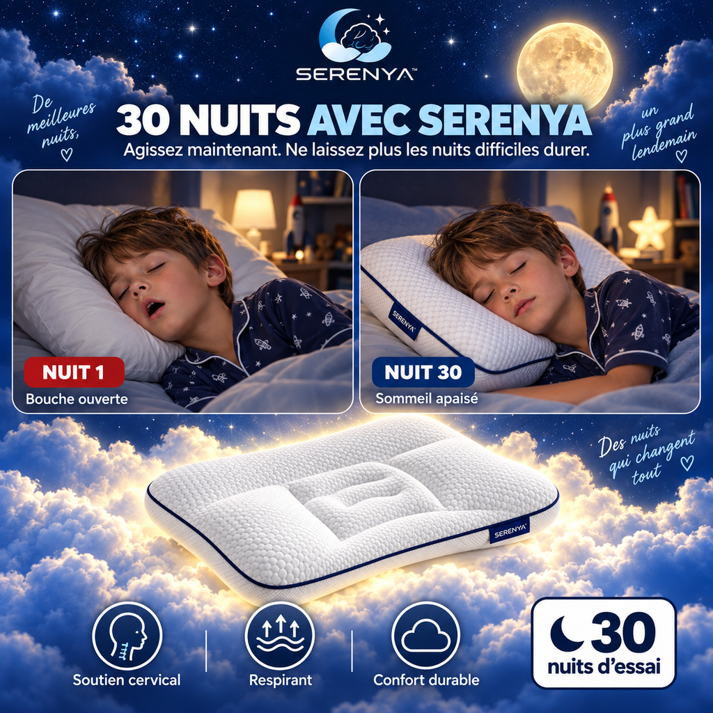 Serenya™ – Oreiller ergonomique pour enfant