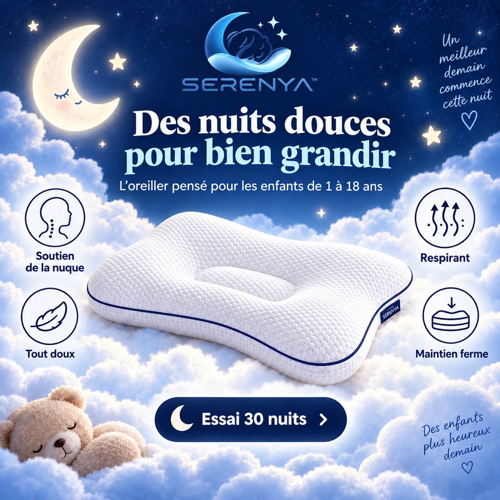 Serenya™ – Oreiller ergonomique pour enfant